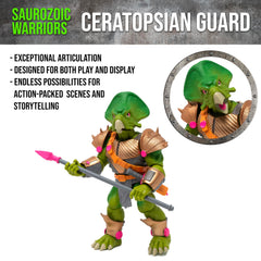 Ceratopsian Guard blaster pistol accessory enhances play options from Boss Fight Studio
