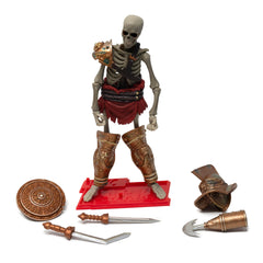 Boss Fight Studio Epic H.A.C.K.S. Barbarian skeleton figurine highlighting rugged gear and swap-in parts.