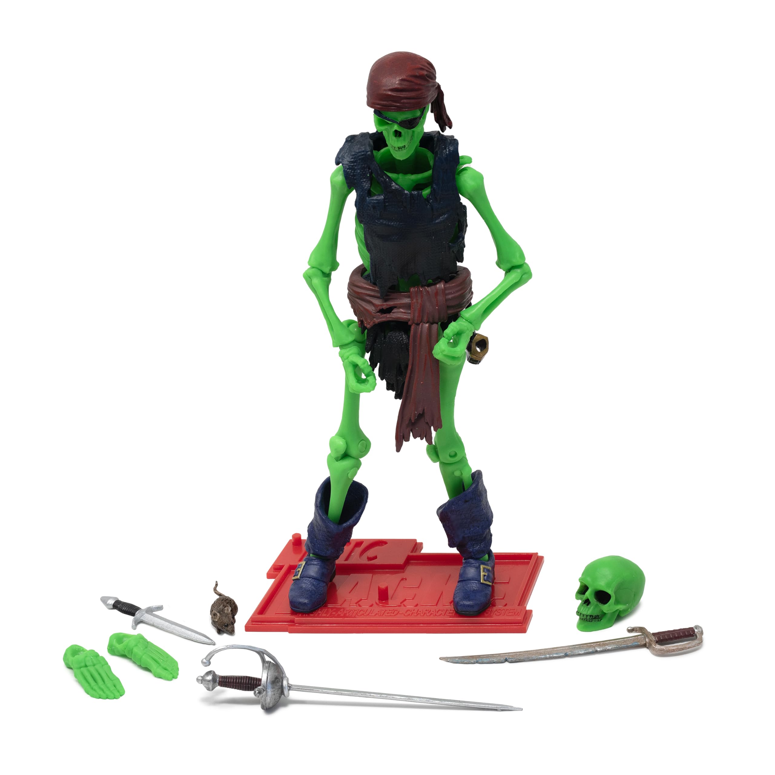 Boss Fight Studio Epic H.A.C.K.S. Gladiator skeleton figure with detailed armor and poseable limbs.