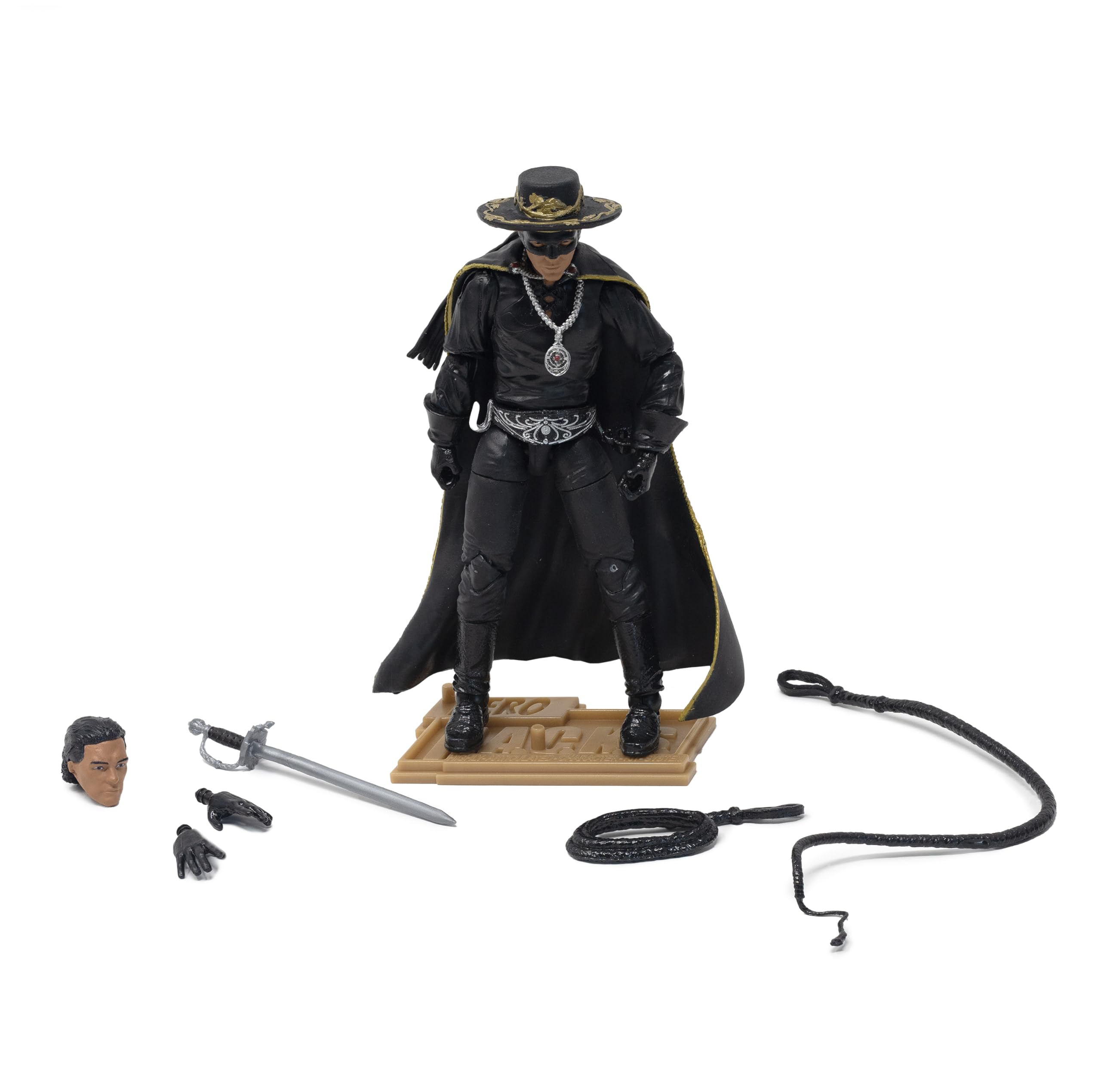 Alejandro Murrieta cape adds dramatic silhouette for dynamic poses in display.