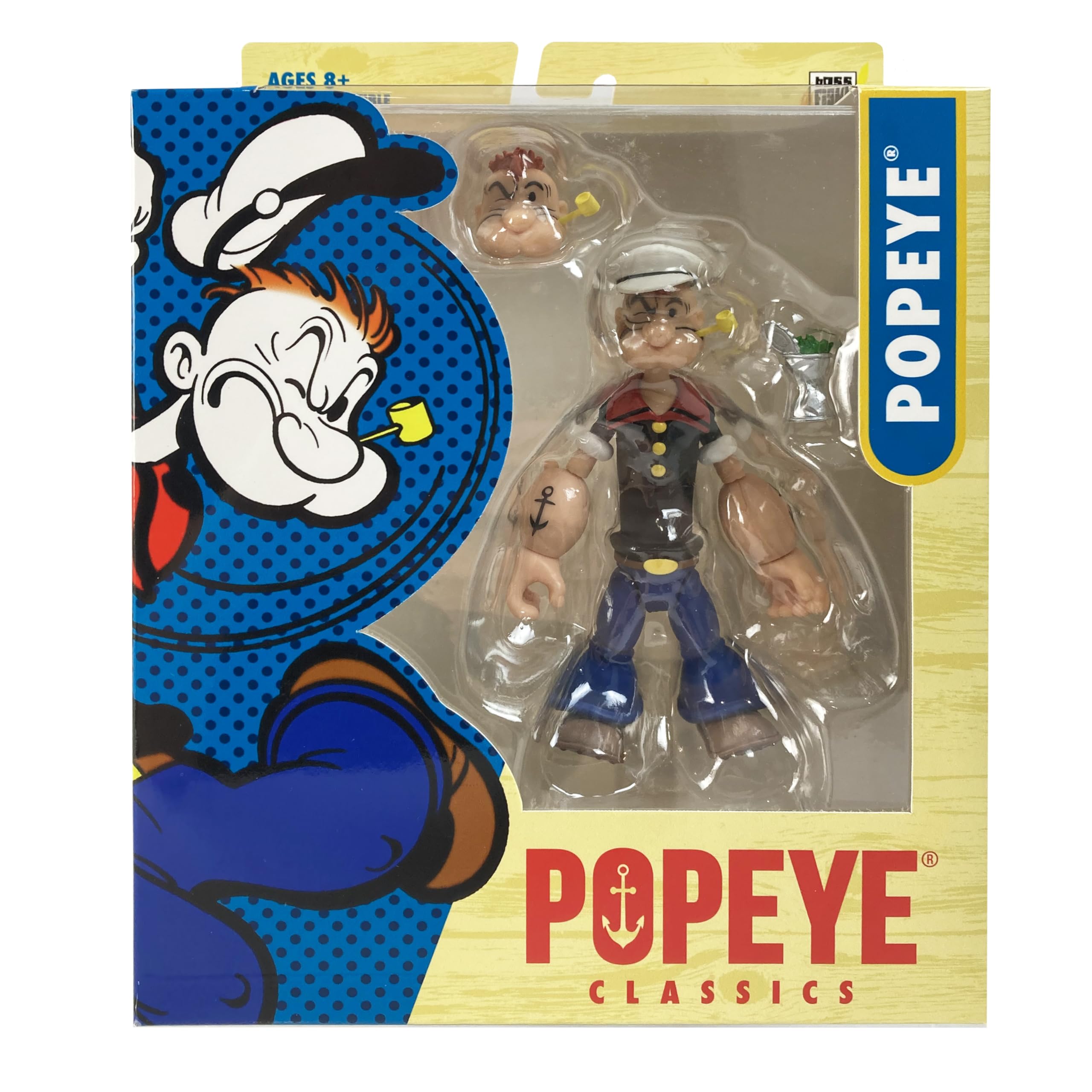 Highly articulated joints support dynamic action in classic Popeye scenes.