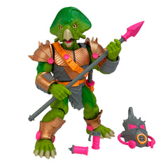 Boss Fight Studio Saurozoic Warrior Ceratopsian Guard figure in dynamic action pose