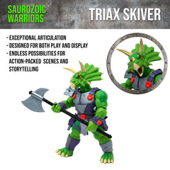 Boss Fight Studio Saurozoic Triax Skiver includes blaster pistols for versatile action.