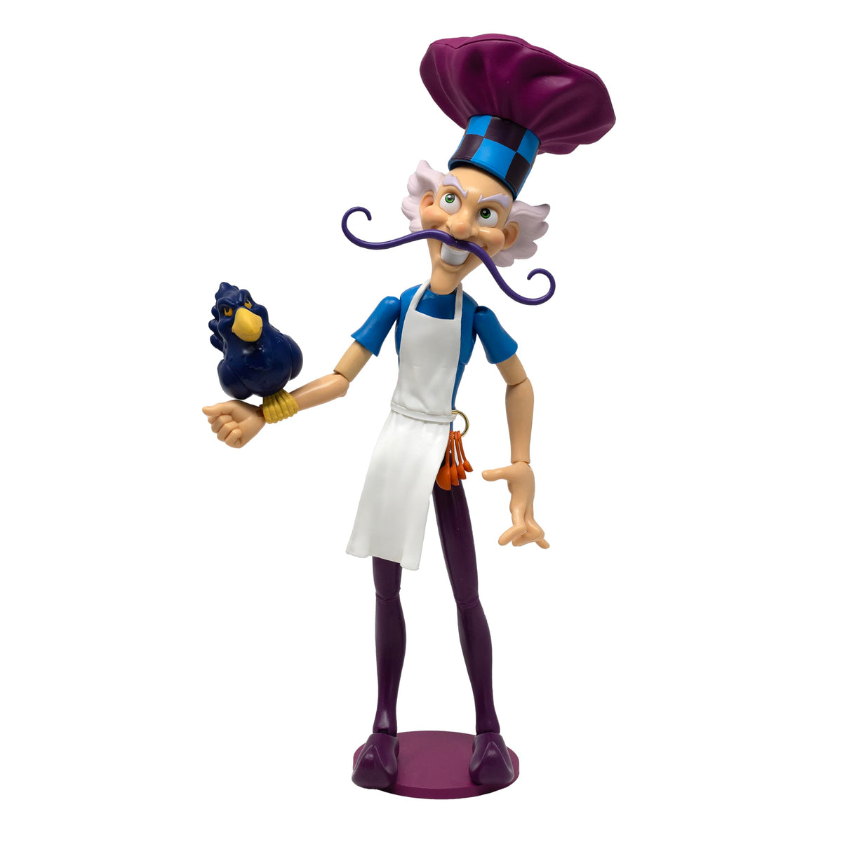 Boss Fight Studio Strawberry Shortcake Deluxe Purple Pie Man figure on display stand.