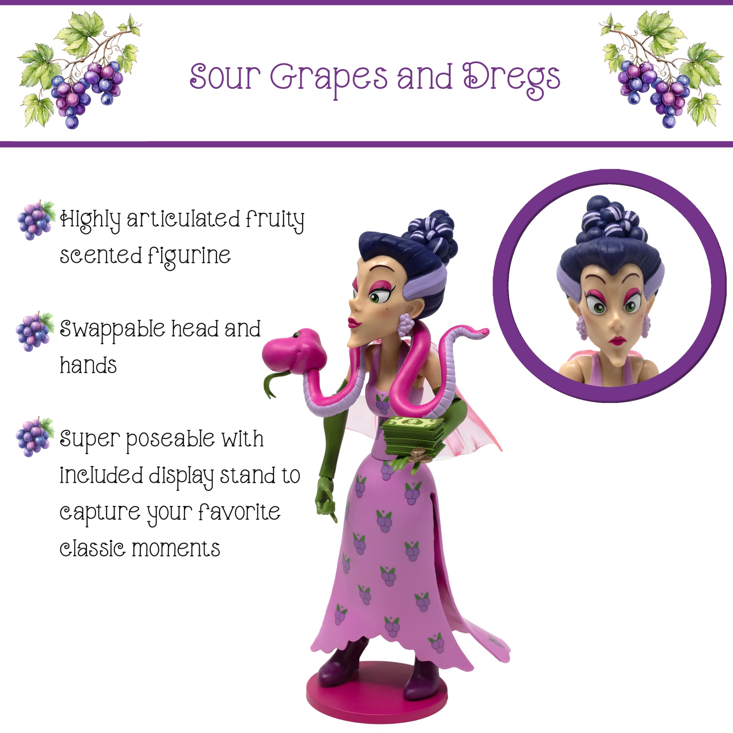 Extra head accessory for Boss Fight Studio Strawberry Shortcake Deluxe Sour Grapes.
