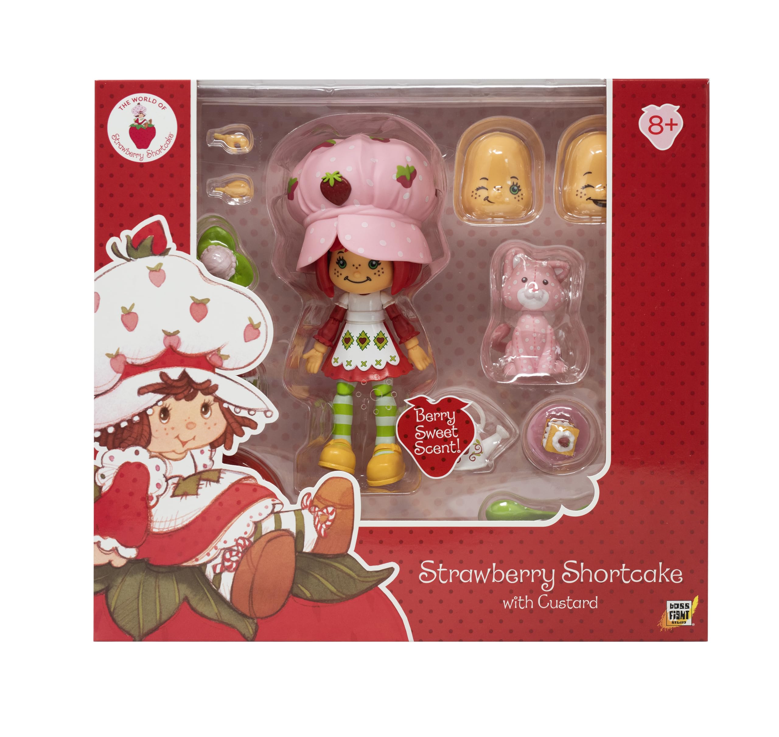 Boss Fight Studio 1:12 scale Strawberry Shortcake fits neatly in displays