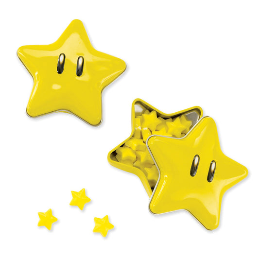 Boston America Super Mario Bros. Starman candy tin, ideal for nostalgia gifts and display