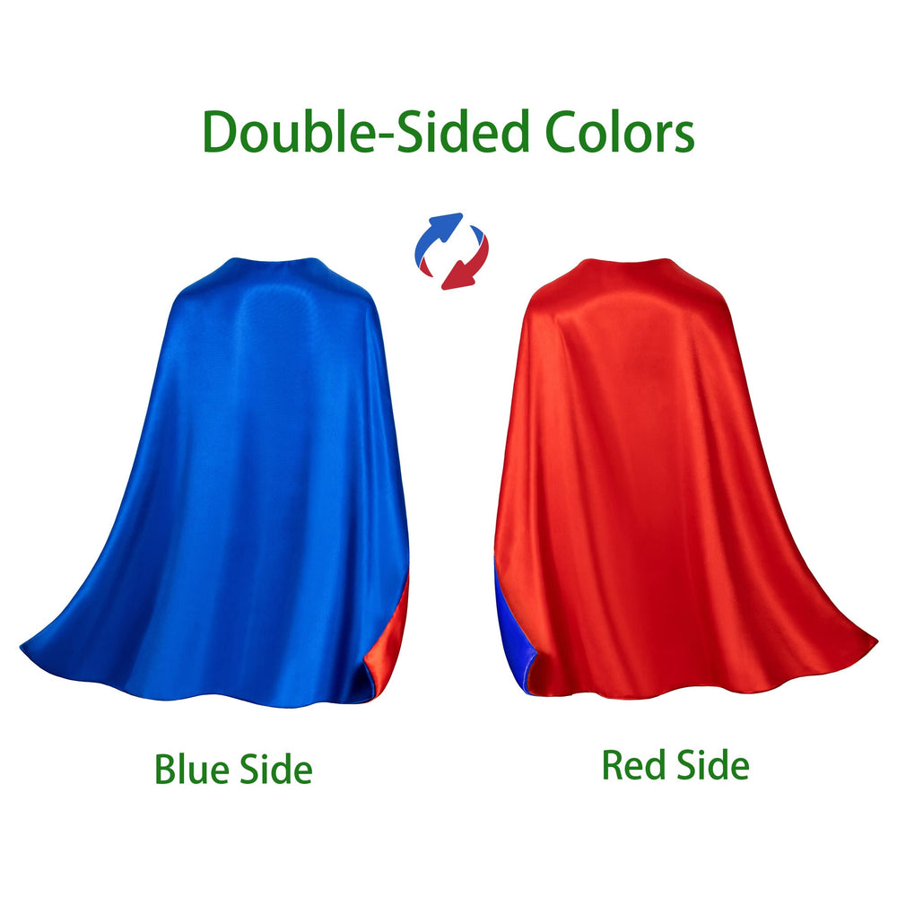 Bosvin kid in blue cape imagining flight during pretend play.