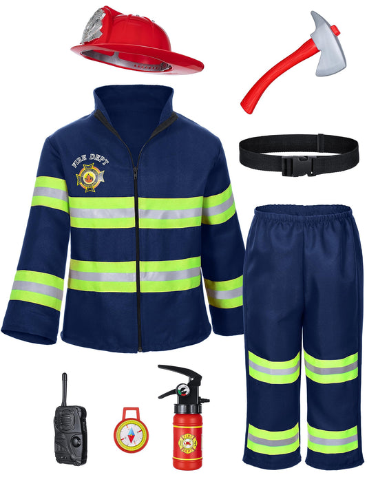Bosvin kids firefighter navy blue jacket for immersive dress-up play