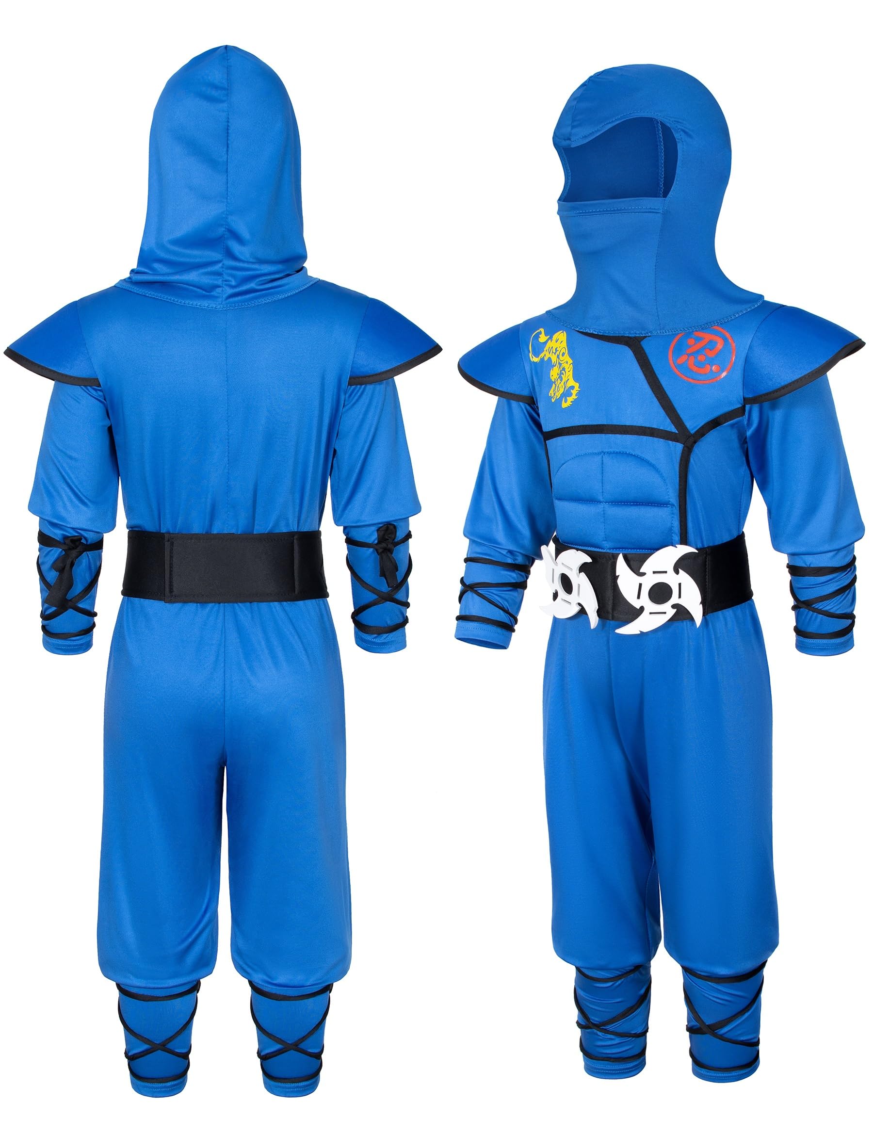 Bosvin Kids Ninjia Costume red ankle straps for flexible movement.