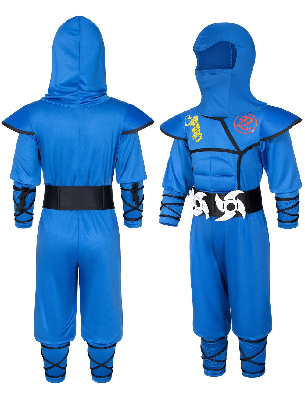 Bosvin Kids Ninjia Costume red ankle straps for flexible movement.