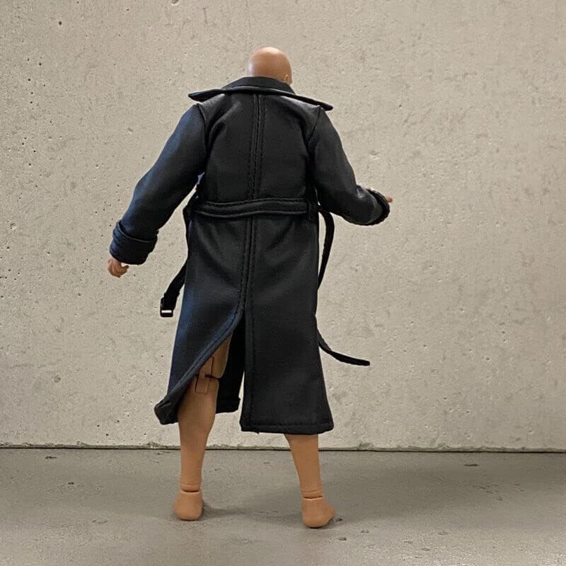 BOSWON 1/12 sodier wired trench coat, back view with flowing silhouette.