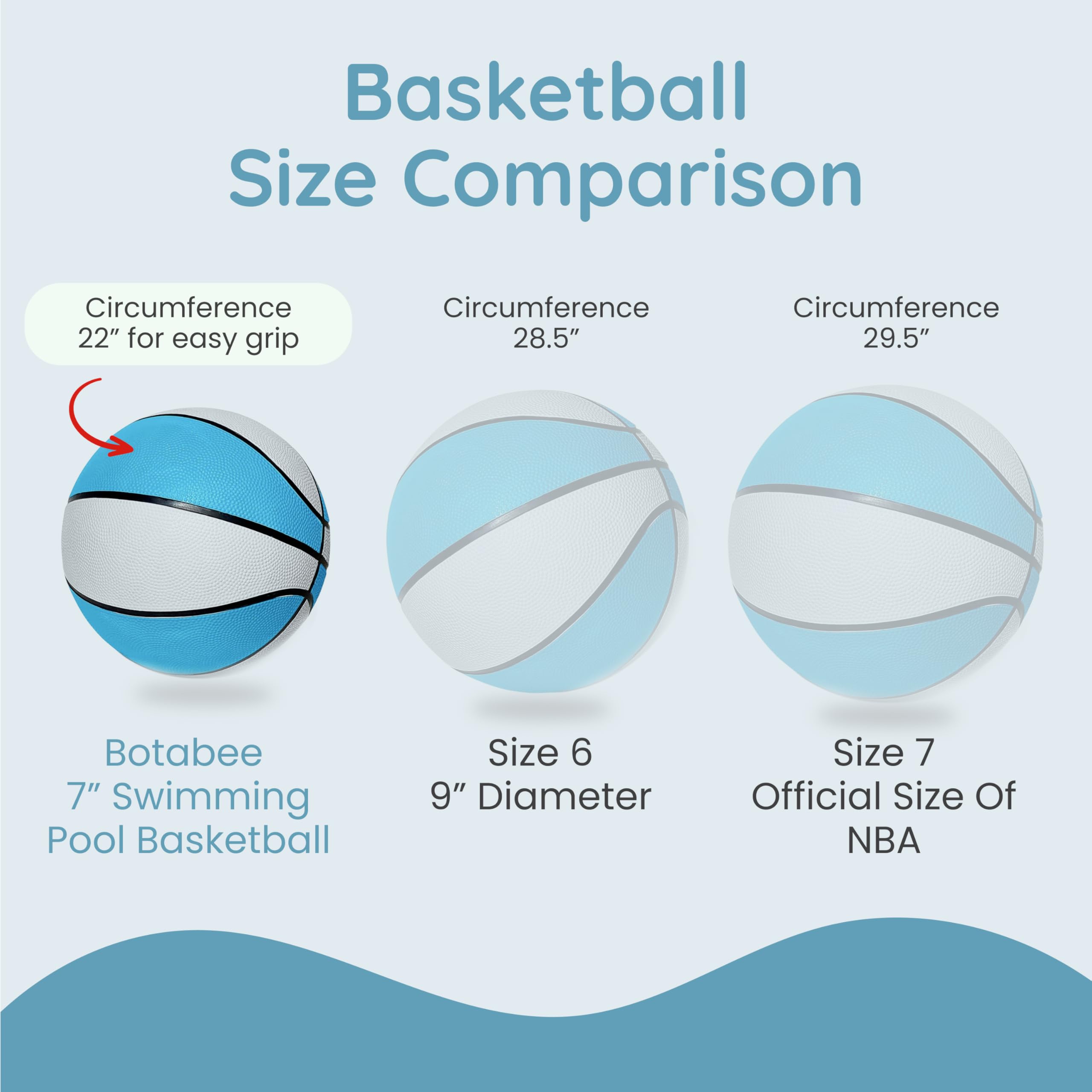 Botabee hoop-compatible pool basketball works with standard pool hoops