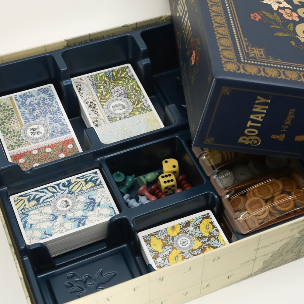 Botany board game characters and events spark storytelling at game night.