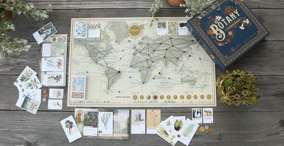 Botany board game heirloom materials offer durable, collector-worthy components.