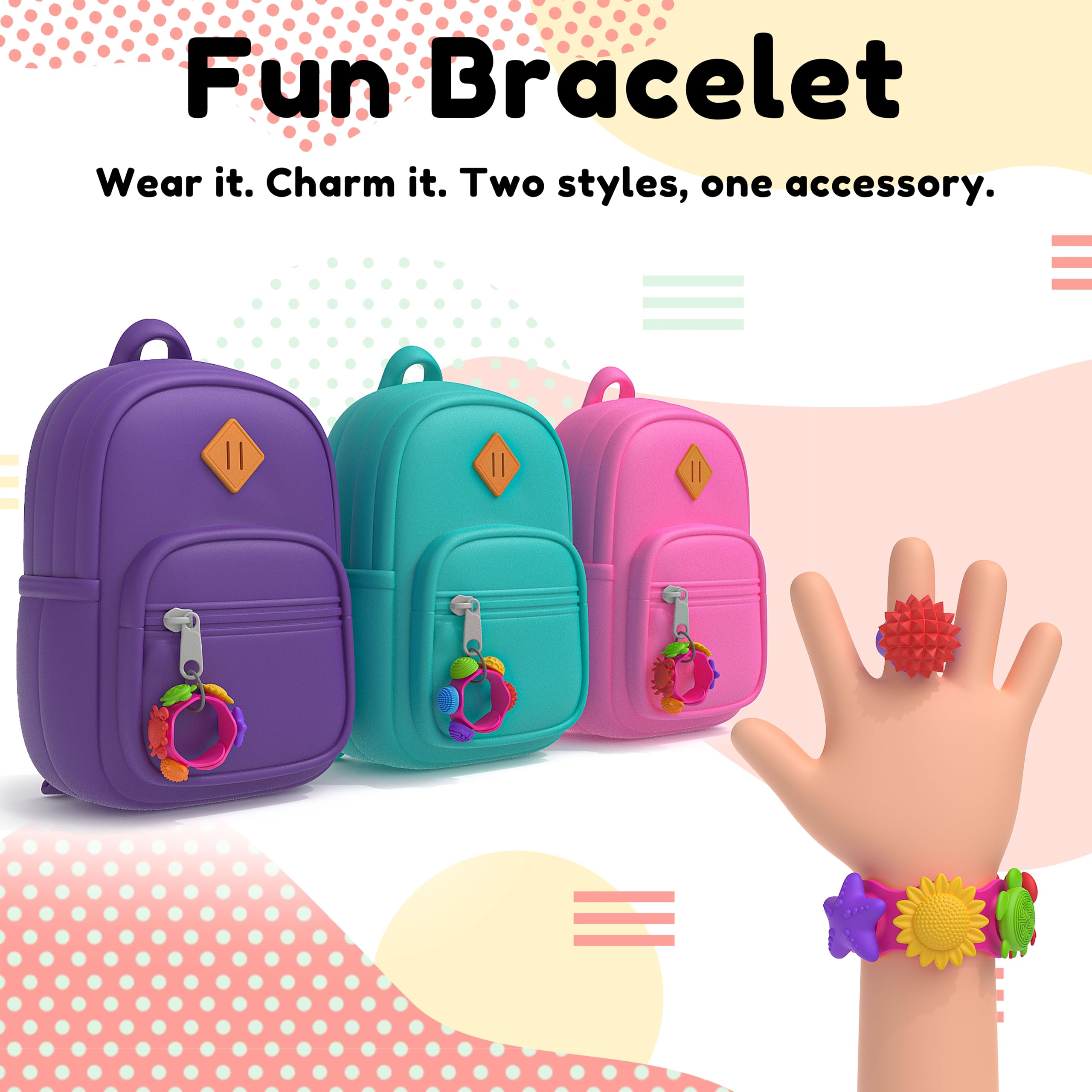 Botsparty ring set with multiple textures for gentle fidgeting at home