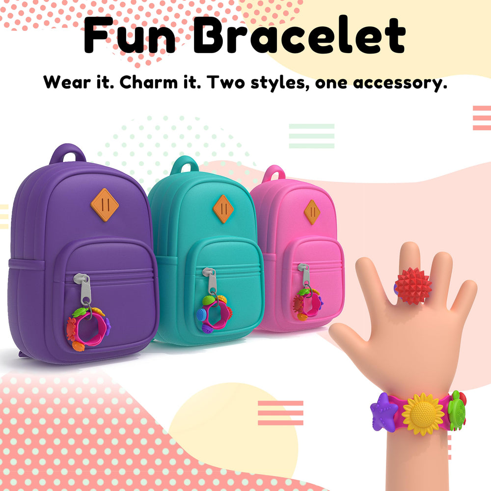 Botsparty ring set with multiple textures for gentle fidgeting at home