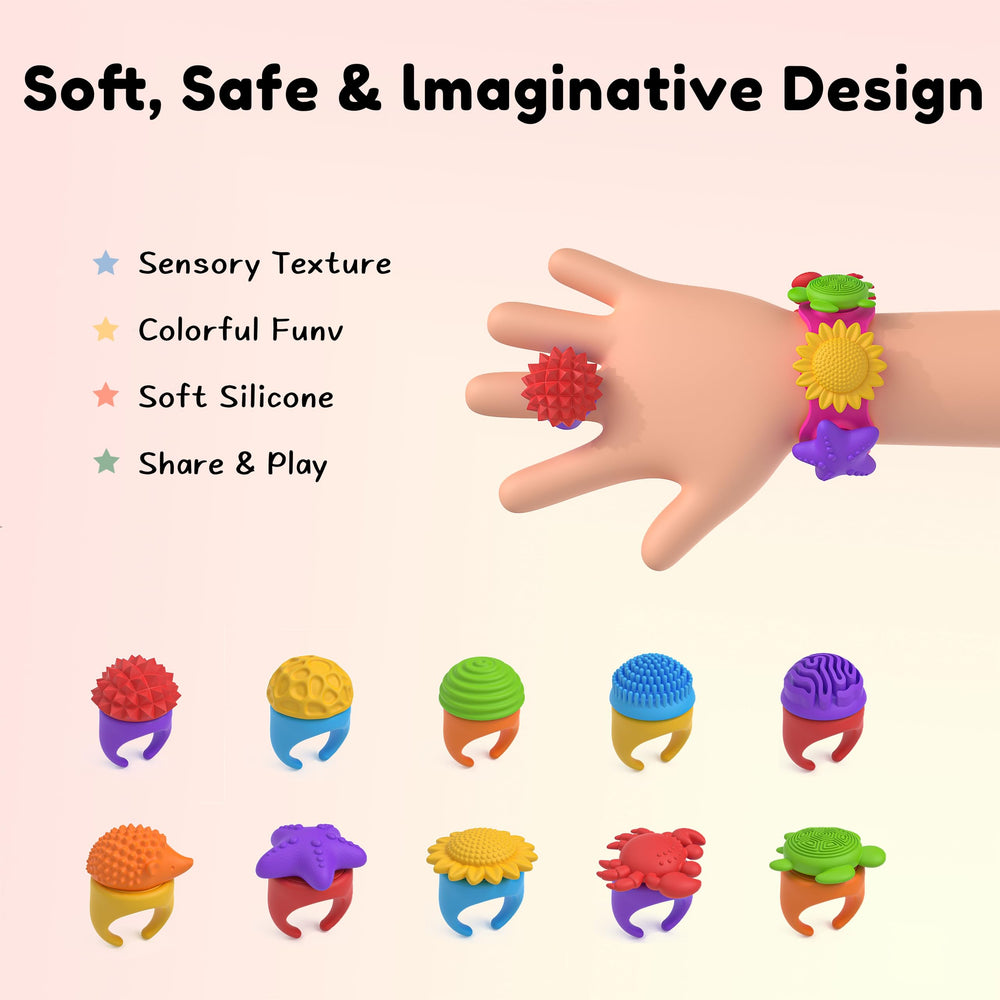Botsparty textured rings offer varied tactile textures for focus