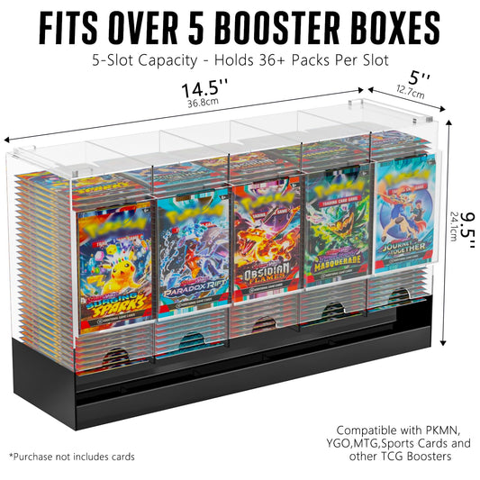 Botyboty acrylic booster dispenser top view showing crystal-clear display and stackable design.