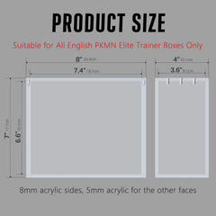 Botyboty acrylic ETB protector case perfect-fit design securely houses PKMN ETBs.