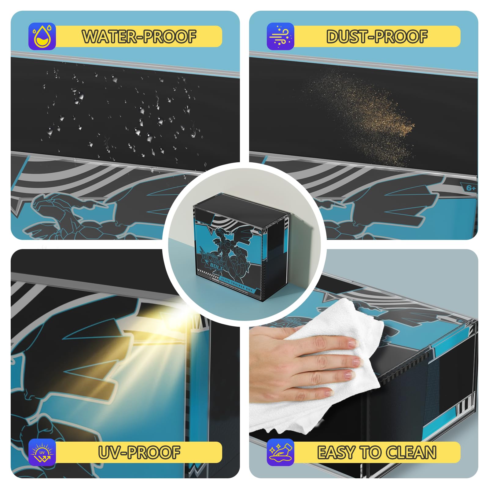 Botyboty acrylic ETB case with side-loading magnetic lid for convenient swapping.