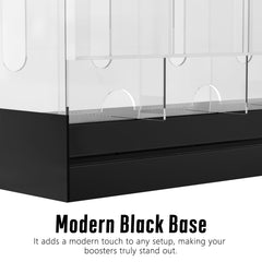 Botyboty sleek black base display unit in a store for organized boosters.
