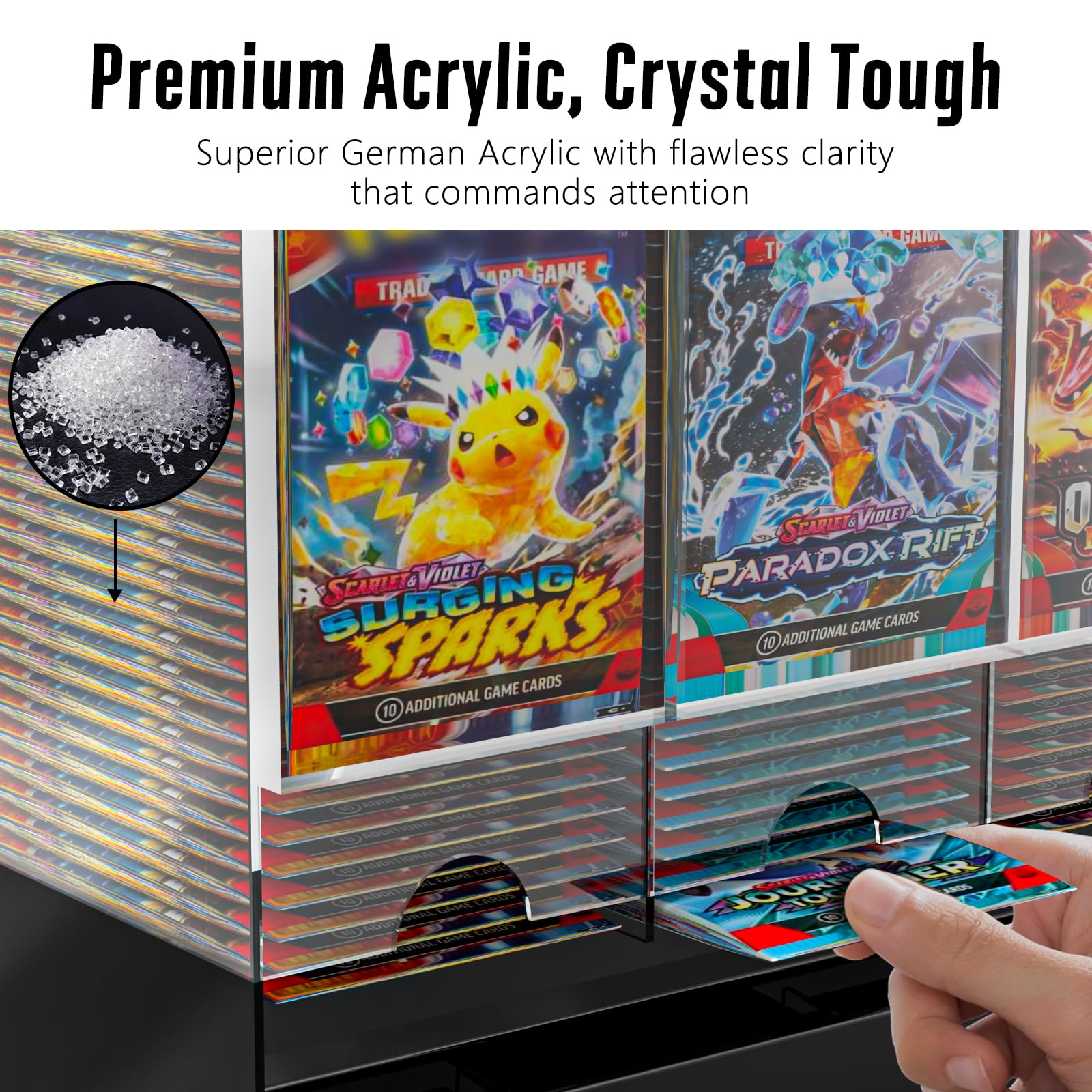 Botyboty durable acid-free acrylic protects boosters while keeping visibility.