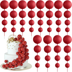 BOUBONI red ball cake toppers set for versatile dessert decorating