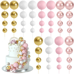 BOUBONI rose gold ball cake toppers for elegant birthday cakes.
