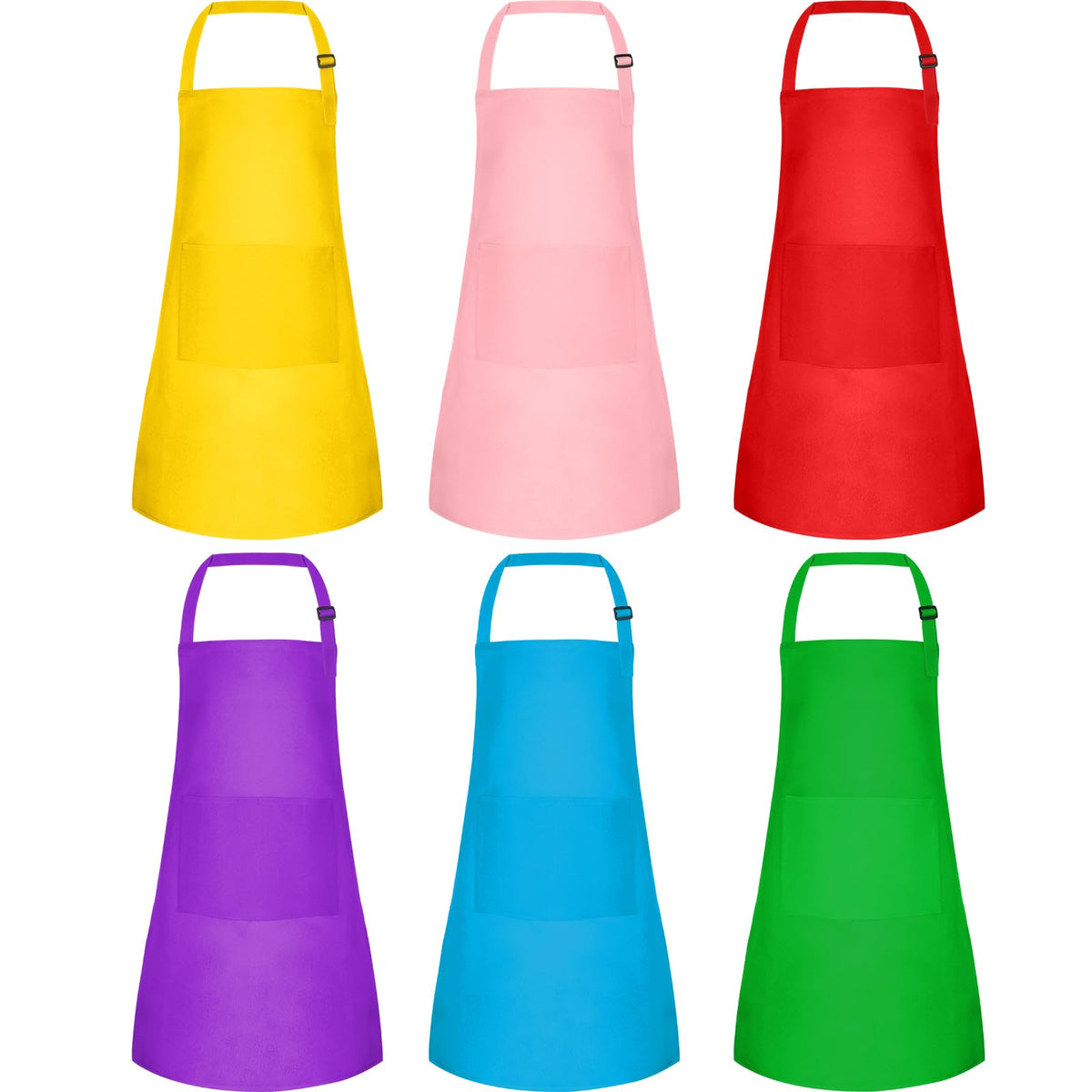 BOUBONI six-pack kids apron with colorful pockets for tidy art and cooking sessions.