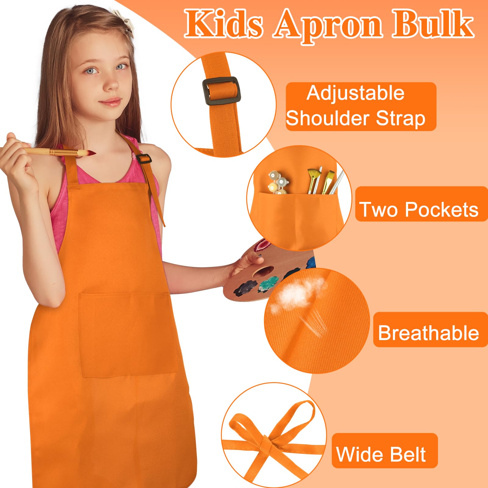 BOUBONI art apron in stain resistant polyester keeps messes contained.