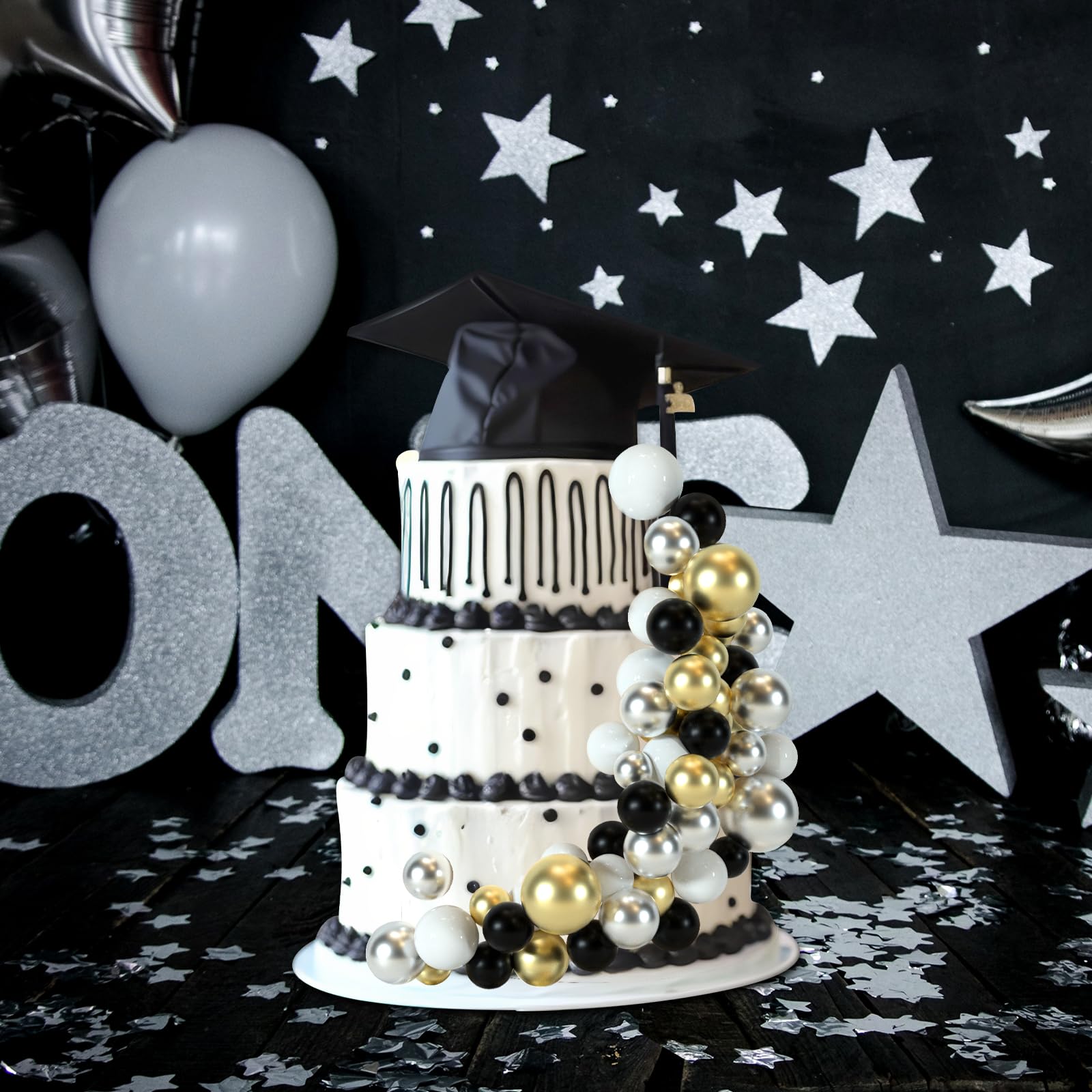 Not edible; decorative toppers for celebration desserts only.