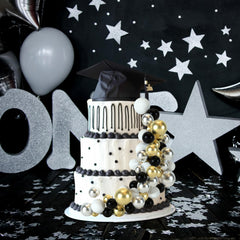 Not edible; decorative toppers for celebration desserts only.