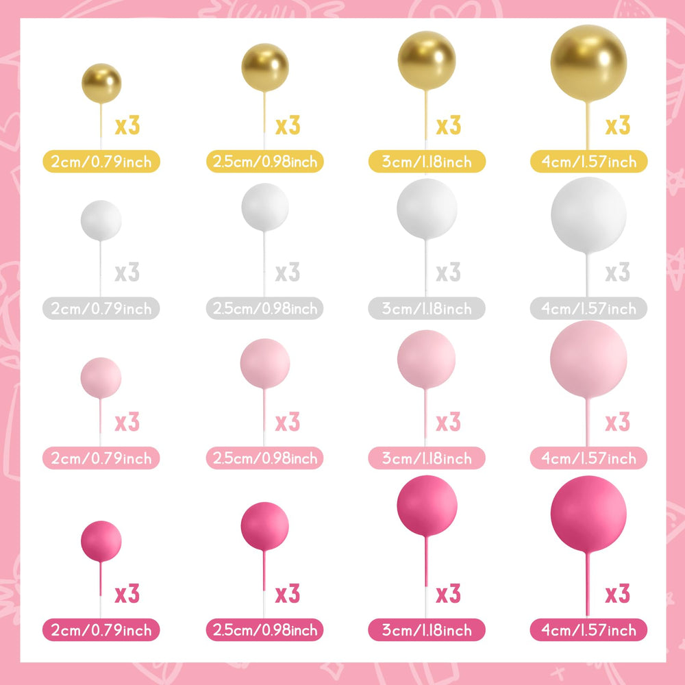 BOUBONI ball cake topper pink adds cheerful color to cupcakes