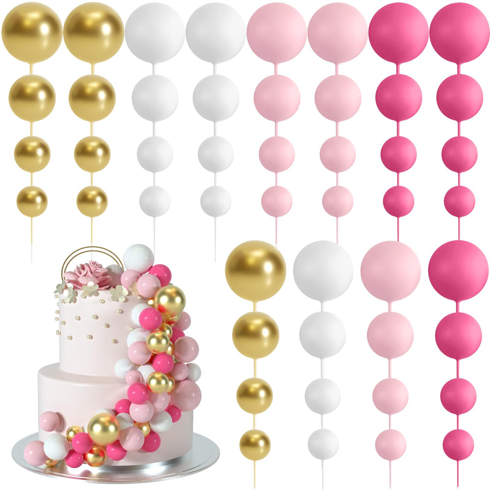 BOUBONI ball cake topper rose red for festive cake decor