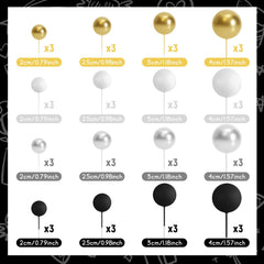 Varied sizes from BOUBONI ball toppers help fit different cake tiers.