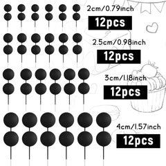 BOUBONI ball topper 25mm black adds versatile sizes for layered cake designs.