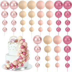 BOUBONI glitter pink ball cake toppers brighten birthday cakes