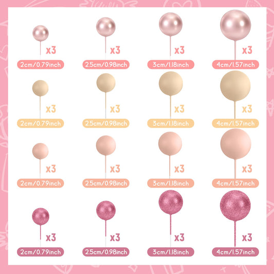 BOUBONI rose gold ball toppers add elegant wedding cake accents
