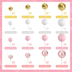 BOUBONI pink ball toppers add playful color to cupcakes.