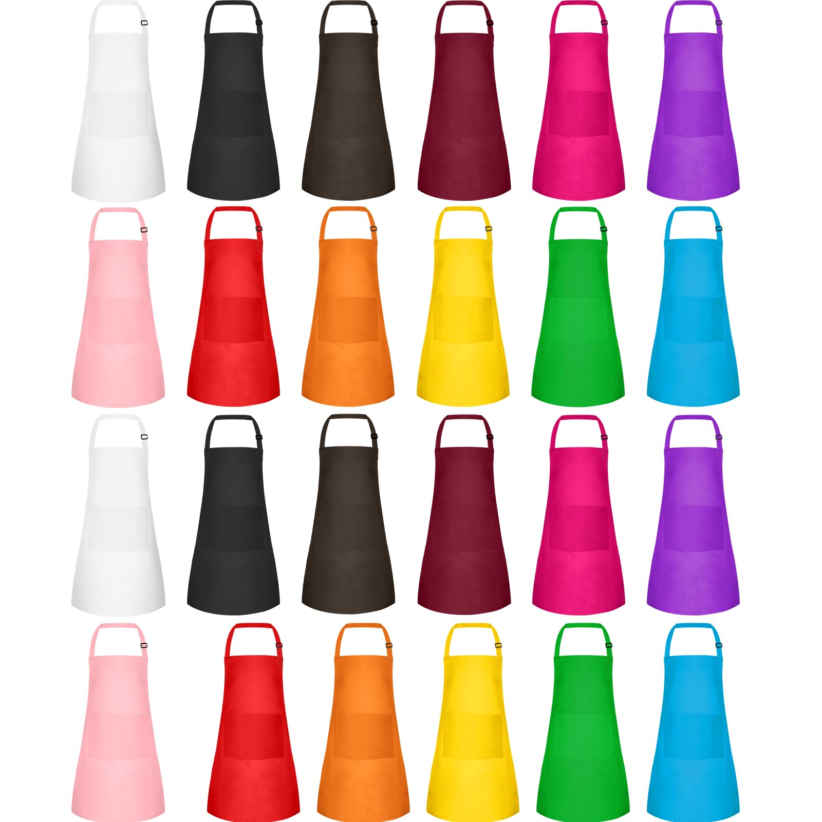 BOUBONI kids apron bulk pack in bright colors for group activities and classes.