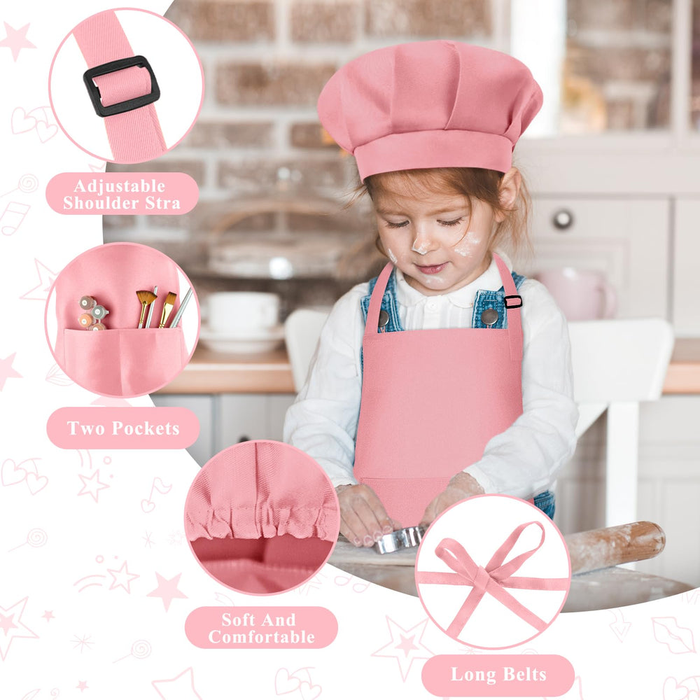 BOUBONI kids chef hat pink elastic back for comfortable wear