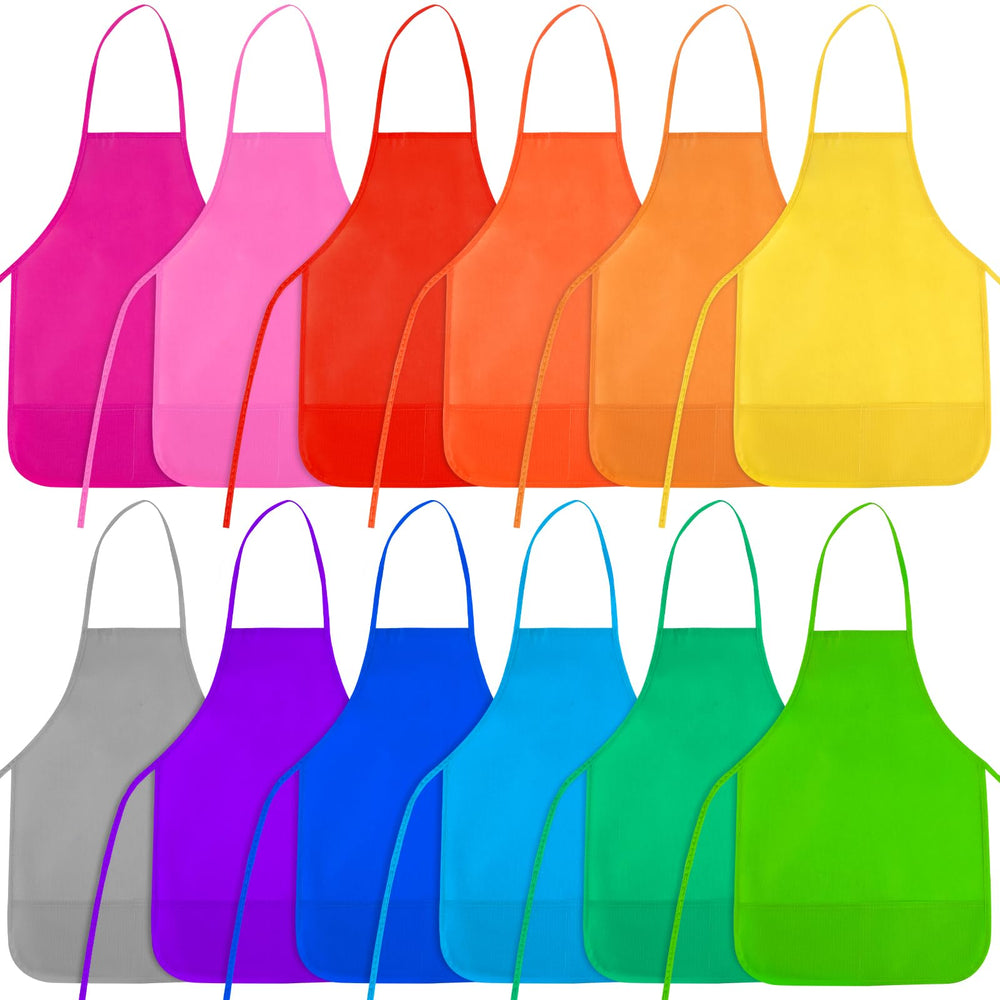 BOUBONI kids painting apron in 12-color set protects clothes during art time
