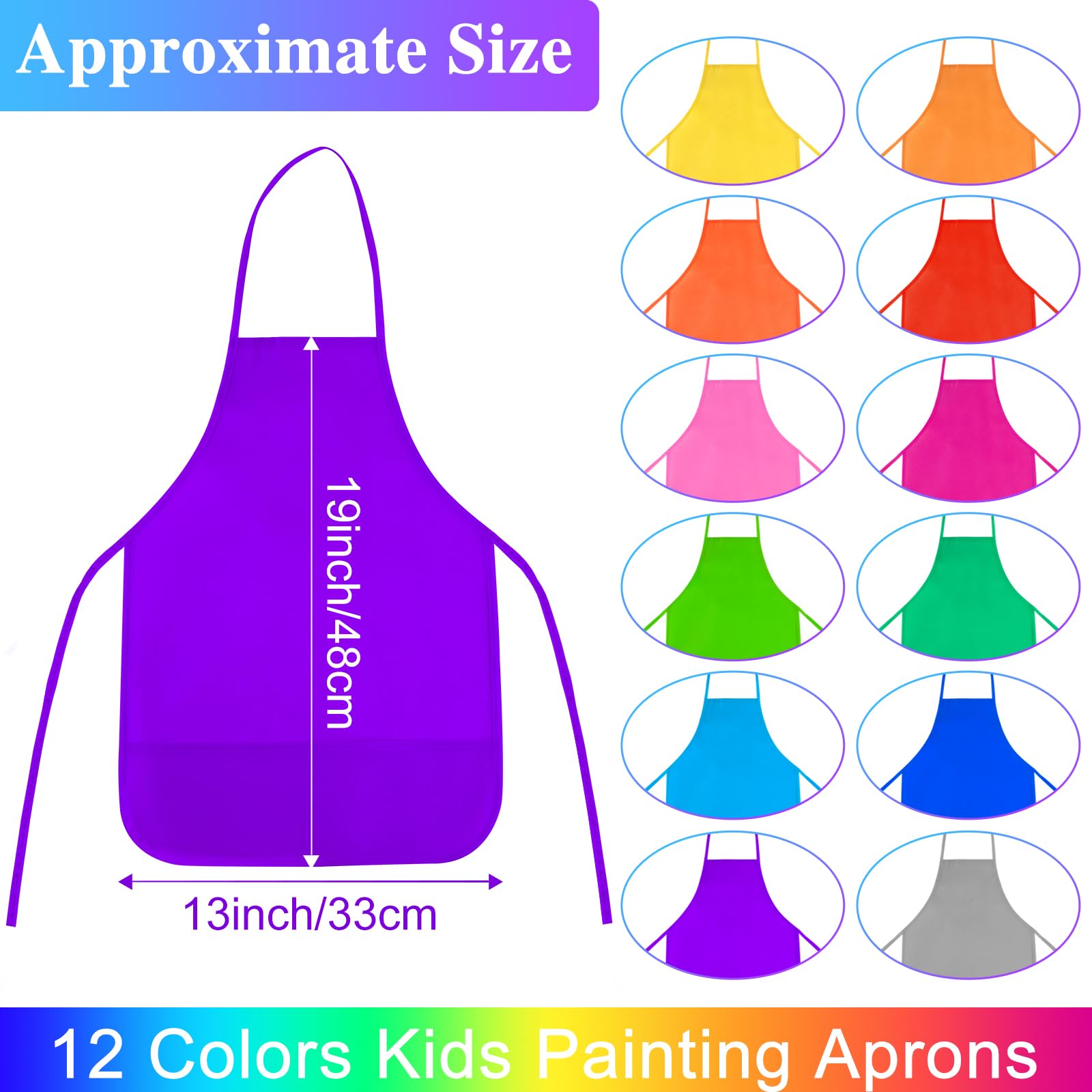 BOUBONI kids painting apron with two roomy pockets for brushes and tools