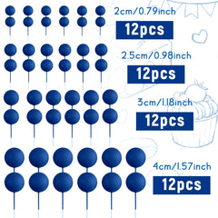 BOUBONI royal blue toppers in multiple sizes for balanced cake design.
