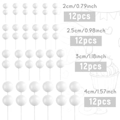 BOUBONI white ball cake topper 3cm adds a delicate touch to cupcakes.