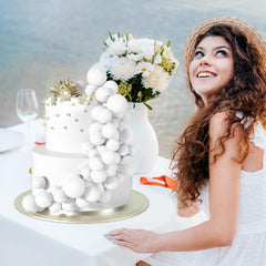 BOUBONI white foam toppers close-up reveal sturdy foam and metal wire for secure placement.