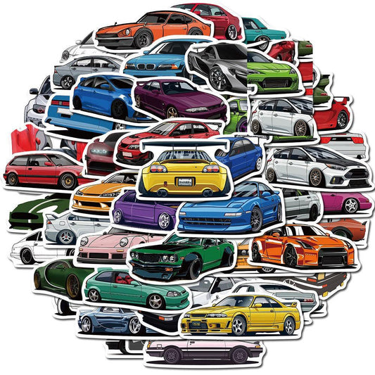 Bouclel sports car stickers pack for vibrant bottle and car personalization.