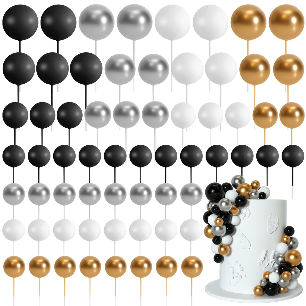 Bouiexye cake balls topper multicolor set for festive cake decoration.