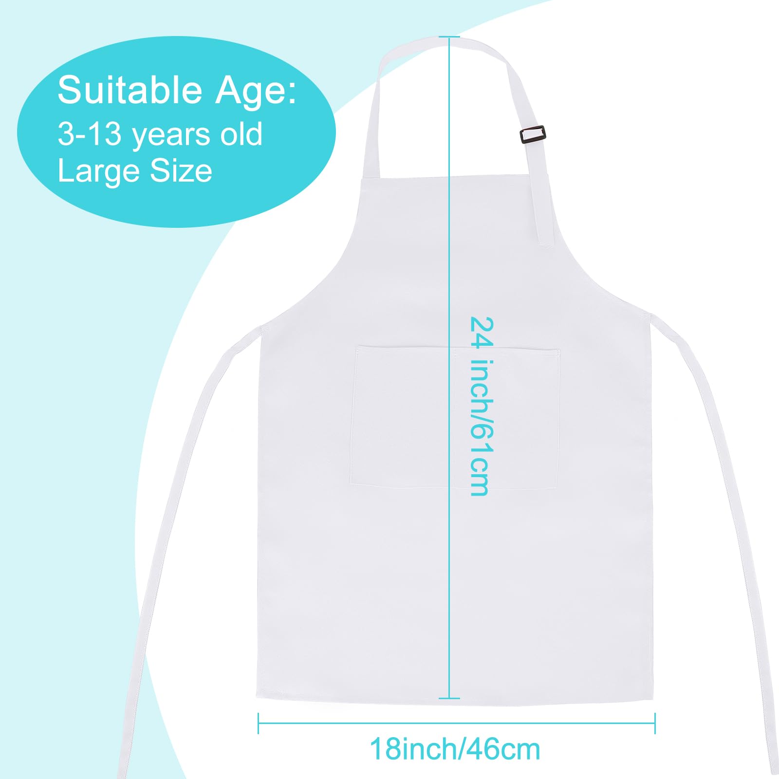 Bouiexye kids apron 18 x 24 inches used for cooking and crafts.